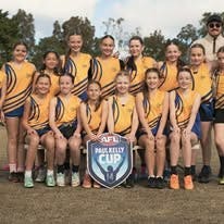 Girls AFL team at the Paul Kelly Cup